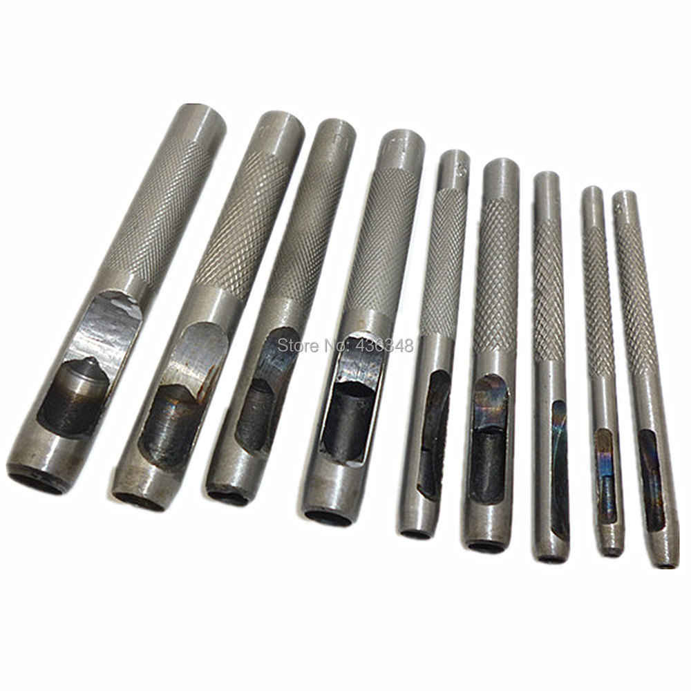 6pc HOLLOW PUNCH SET CUTS HOLES IN LEATHER PLASTIC RUBBER GASKET VINYL PAPER