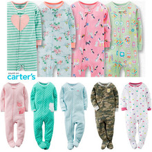 2015 Spring Summer Carter s Baby Rompers Socks Boy Girl Bedclothes 100 Ribbed Cotton Newborn Jumpsuits