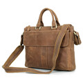 Nesitu Best Quality Vintage Brown Crazy Horse Leather Genuine Leather Men Messenger Bags Briefcase Portfolio M7113