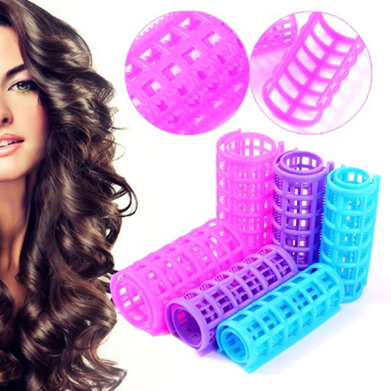 Hair Rollers Spring Clips Double Layers Plastic Random Color