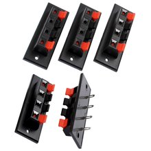 Single Row 4 Position Cable Clip Push Type Speaker Terminals 5PCS