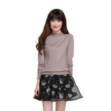 2016 New Autumn Winter Women Sweaters and Pullovers Fashion Turleneck Solid Color Long sleeve XXL Knitted Sweater