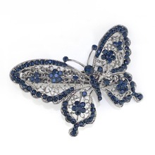 Amazing Butterfly Hairpin Blue Crystal Headwear Barrette Hair Clip Headwear Accessories Jewelry For Woman Girls