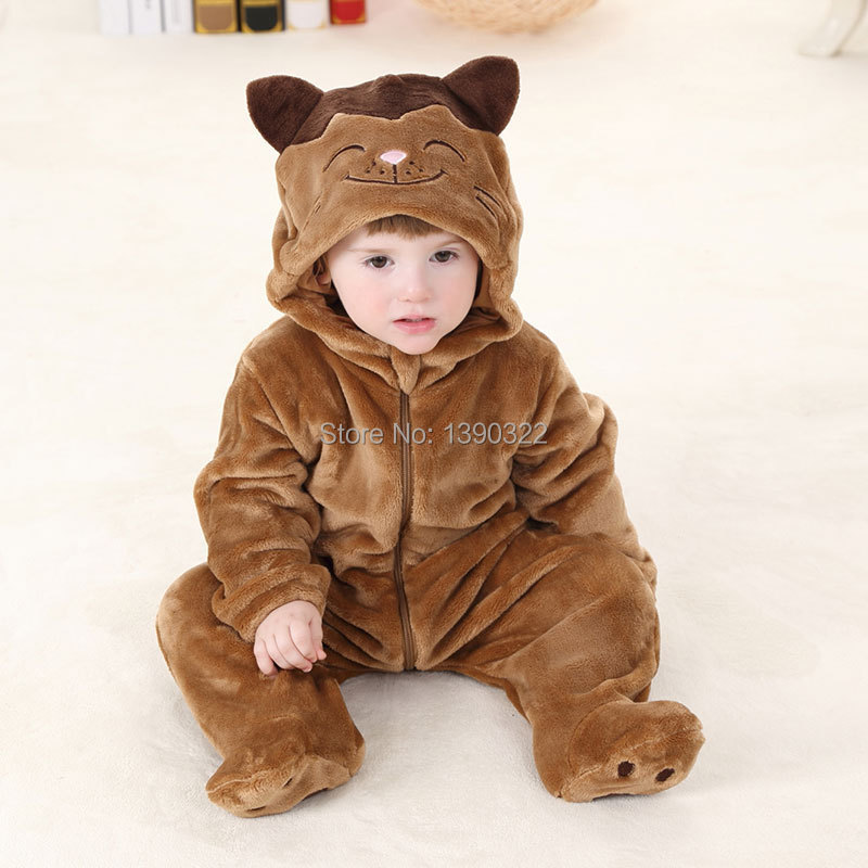 New unisex baby romper branded flannel baby clothes cute cartoon animals styles full sleeve romper baby's wear conjoined clothes