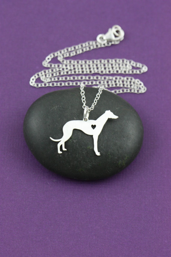 SALE - Greyhound Necklace - Dog Pendant - Dog Jewelry - Dog Breed - Pet Jewelry - Personalized Pets - Dog Memorial Gift - Breeder Gift