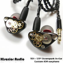 Hisenior UE IEMs In Ear Monitor Black Carbon Fiber Steampunk Hifi CIEM Custom Headphone Earphone with MMCX Connector Cable