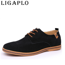 men shoes Suede genuine leather oxfords california casual shoes men’s flats shoes 38-46 Size European style Free shipping