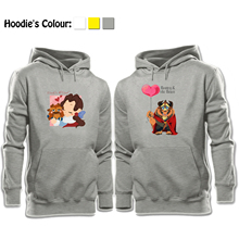 Fashion Casual Long Sleeve Tops Beauty and the Beast LOVE Printed Pullover Hoodies Couples Lovers Sweatshirt Boy Girl Men Women