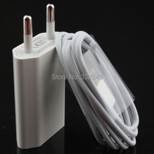 2in1 USB AC Wall Power Adapter Charging Charger Adapter+1m Sync Date Charger Cable For Apple iPhone 5 5s 6 6 plus