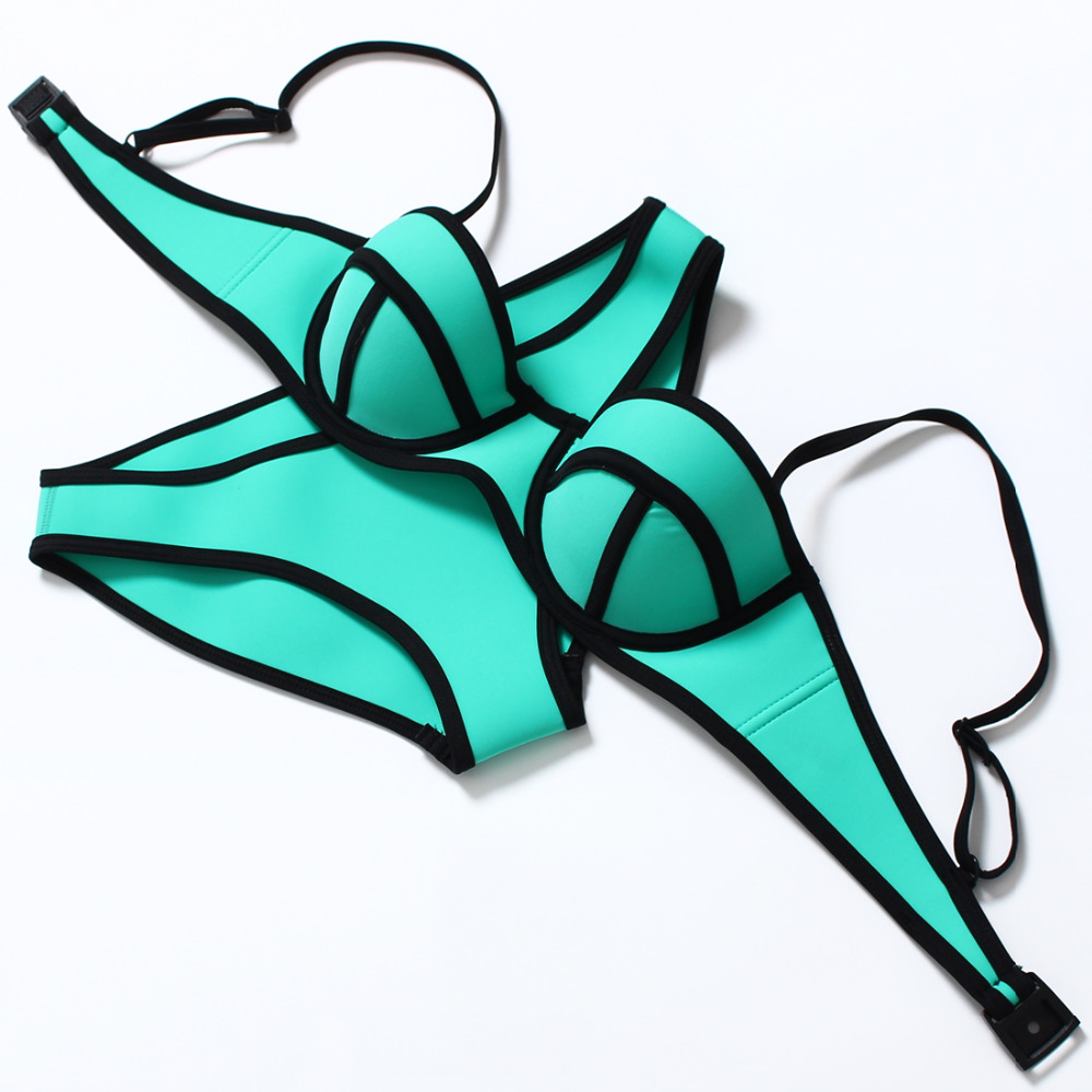 Stripsky 2016 Suittop Neon Bathing Suit Neoprene Bikini Push Up Swimwear Sexy Padded Women Neoprene Swimsuit Stripsky 2016 Suittop Neon Bathing Suit Neoprene Bikini Push Up Swimwear Sexy Padded Women Neoprene Swimsuit