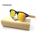 2016 Free Shipping Half PC Frame Metal Wire Bamboo Wooden Sunglasses 100 Brand New Eyeglasses