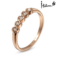 Italina Rigant 18K Rose Gold Plated Simply Style Rings for women With Swarovski Crystal Stellux /High Quality Full Size #RG90035