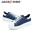 JACKSHIBO 2016 luxury Brand Valentine shoes classical blue men women canvas casual shoes wedges thick soles
