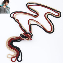 7 Colors New Fashion Bohemian Style Punk Collar Retro Vintage Metal Braid Twist Chain Long Necklaces