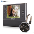 SUNLUXY 3 5 TFT LCD Digital Door Viewer Peephole Camera Eye Video Intercom Monitor Doorbell Zoom