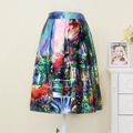 Free Shipping wholesale cheaping Womens Ladies Printed Bodycon Style Skirt Rockabilly High Waist New Fashion Skirt