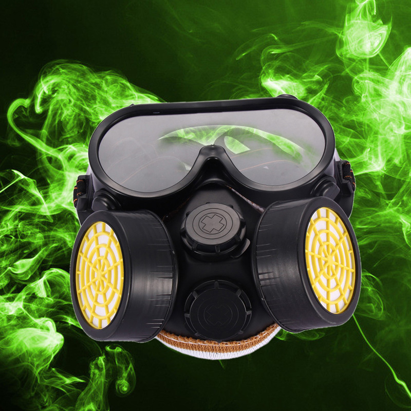 Industrial Gas Chemical Anti Dust Paint Respirator Mask Glasses Goggles Set MTY3