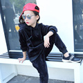 2016 Autumn Winter Style Baby Girls velvet hooded 2pcs set Kids School Tracksuit Uniform Sport Suit