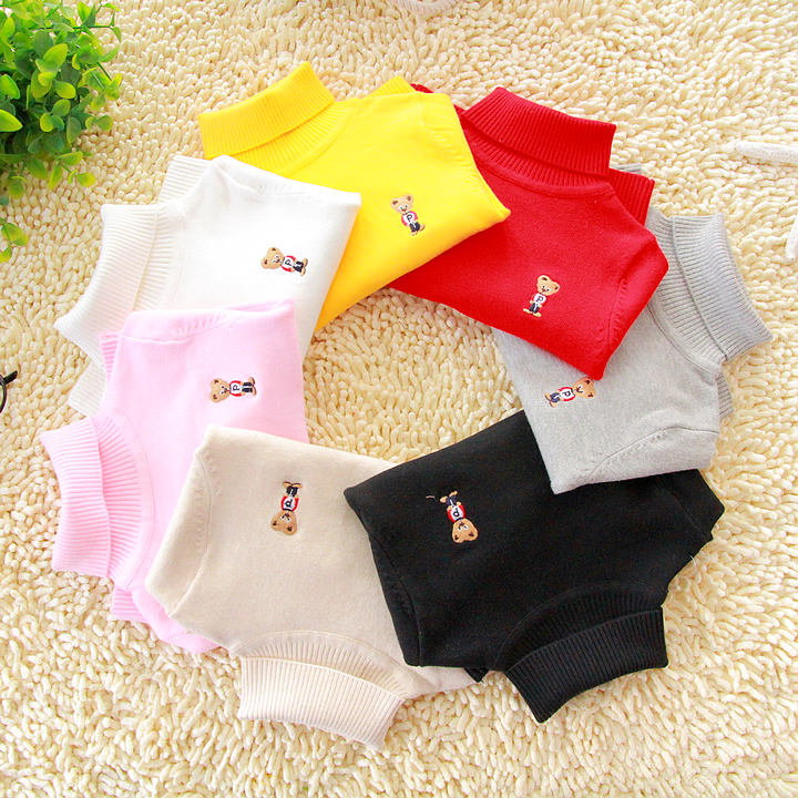 free shipping 2014 autumn and winter children's clothing turtleneck sweater child pullover sweater girl  and boy cotton knitted