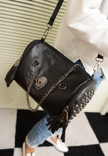 2015 New Hot Women Bags New Women Bag Skull Rivet Tassels Handbag Crossbody Shoulder Satchel Tote