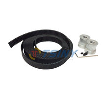 3M Polyurethane with Steel Core Open Timing Belt L=3 Meter W=15mm & 2pcs 3M Pulley 24 Teeth Bore 6mm 6.35mm 8mm 10mm 12mm 14mm