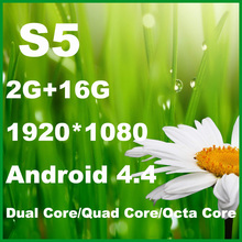 Unlocked S5 Android 4.4 MTK6582 Quad Core 5.1inch Mobile Phone 1G RAM 16G ROM 13.0MP Camera Octa Core MTK6592 Smartphone
