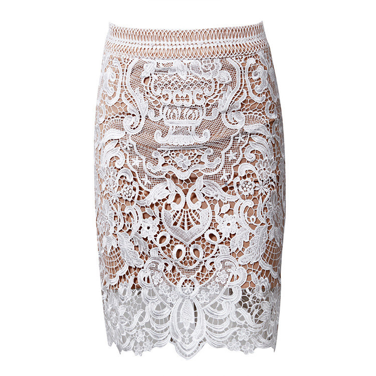 Claire Sunshine 2015 Summer White Lace Bandage Skirt HL Bandage Skirt Sheath Party Dresses H1153