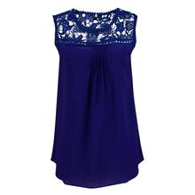 2016 Hot Sale 4XL 5XL XXXXXL XXXXXL Women Summer Lace Splice Chiffon Vest Top Sleeveless Blouse Tank Tops Good-looking MA 27