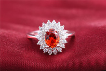 Vintage Rings For Women party red CZ diamond White gold plated ruby engagement jewelry for women