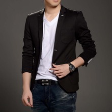 2015 Fashion Casual Men s Blazer Stylish Slim Fit Suit Mens Masculino Two Buttons Blazer Jackets
