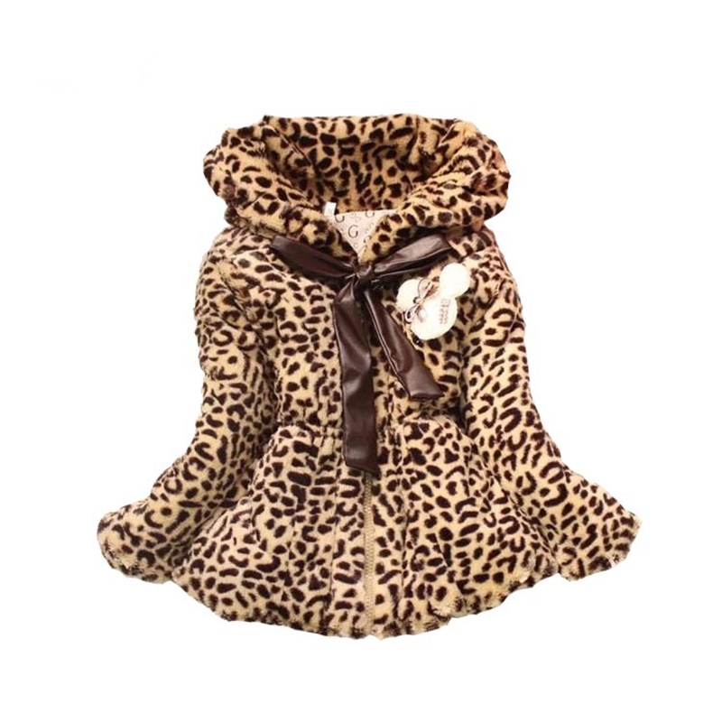 Winter Jacket Baby Girls 2016 New Styles Leopard Print Girls Warm Coat Children's Outerwear Clothes Girl Autumn Jackets