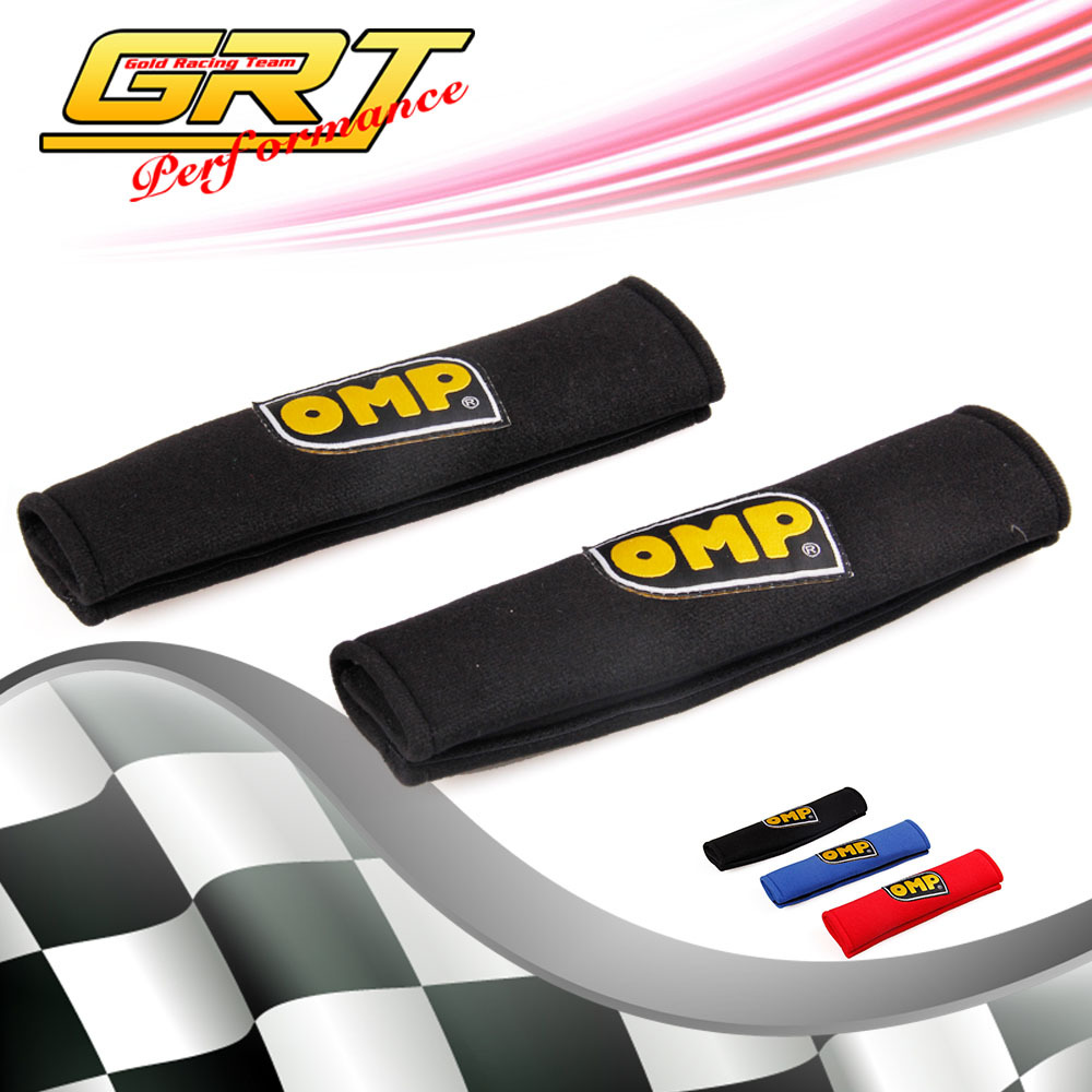 GRT 2015 2 pcs New OMP Seat Belt Cover Shoulder pads ( red,black ,blue