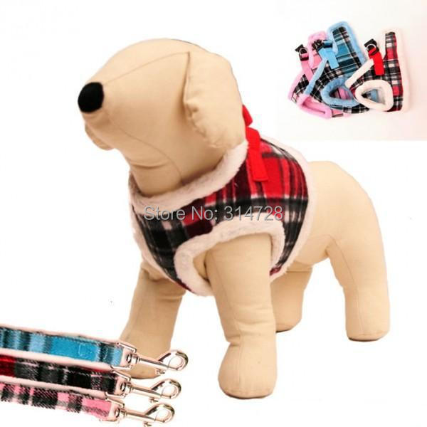 Free shipping new arrival font b tartan b font thermal adjustable winter dog harness dog vest