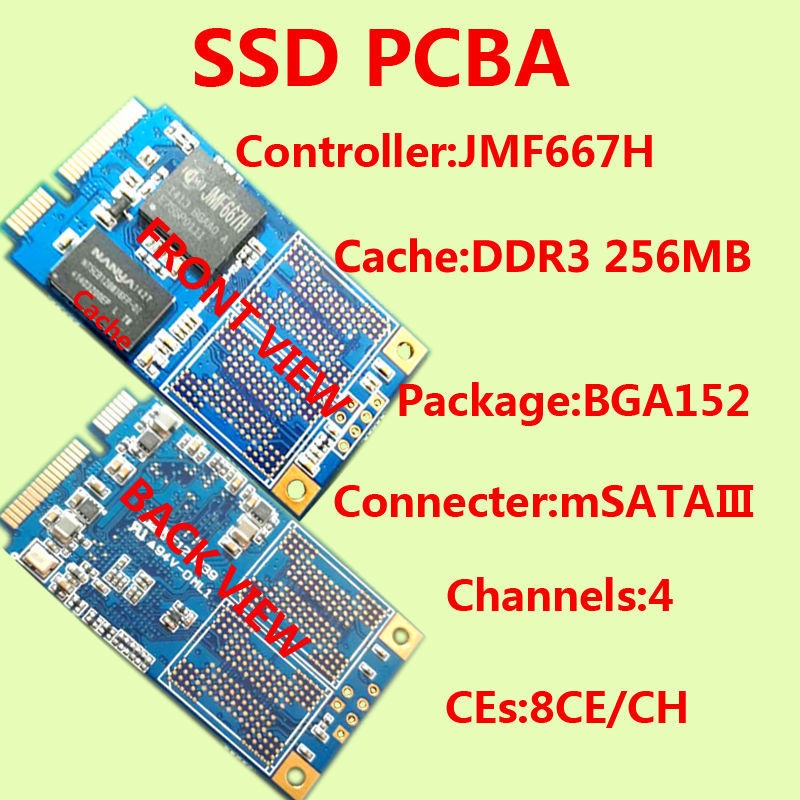 The SSD circuit board,SSD PCBA,Flash Interface BGA152 ,JMF667H Controller,DIY SSD , SATA6Gb/s Interface SSD PCBA