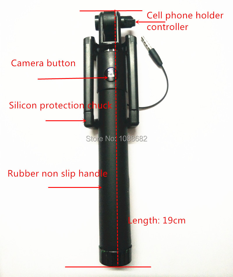 Extendable Fold Wired Selfie Stick Handheld Monopod (8)