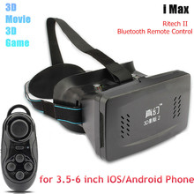 RITECH II Head Mount Plastic 3D VR Virtual Reality Glasses Google Cardboard for 3.5-6 inch Phone+ Bluetooth Gamepad Controller
