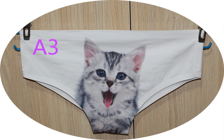 Wholesale Fashion High Quality 3D printing Women Underwear Panty Sexy Briefs Women Seamless Control Girls cat