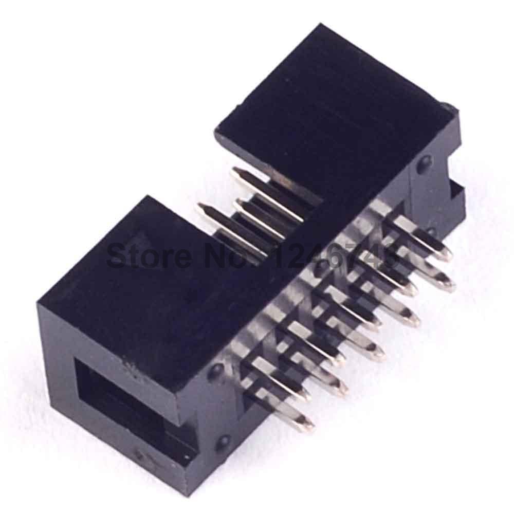 Lots of 50pcs 2X5P pitch 2.54mm 10pins IDC Socket Box header connector straight 