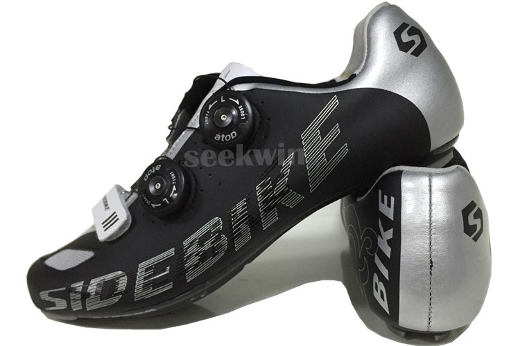 New Sidebike Carbon Road Cycling Shoes Sapatilha Ciclismo Self-locking Bike Carbon Bicycle Shoes Highway Shoes Men Athletic Shoes Black White BD005