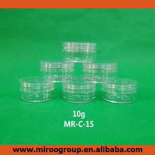 FreeShipping 100 Sets 10ml 10g Mini Sample Cream jar Empty Clear Cosmetic Jar with clear lids, Cream Pot Container for Cosmetics