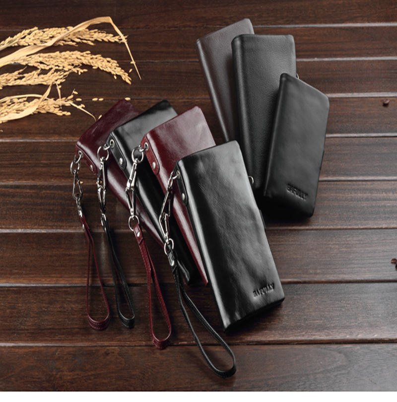 First layer of cowhide men's key multifunctional clutch wallet car genuine leather key wallet mobile phone bag