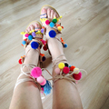 Woman Sandals Handmade Rome gladiator sandals women flat shoes Fringed Tie Up Open Toe Sandals Fur