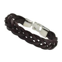 2015 New Leather Bracelet Handmade Braid Man Charm Bracelets Black Blown Colors Men Jewelry Summer Style