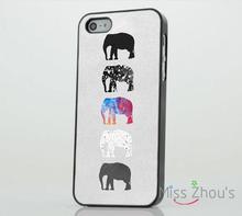 Elephant Cool Colourful Art back skins mobile cellphone cases for iphone 4/4s 5/5s 5c SE 6/6s plus ipod touch 4/5/6