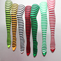Fashion Free Shipping 2PCS Girls Colourful Stripes Pantyhose Zebra Tights Nylon and Polyester Classic Stripes Legwear