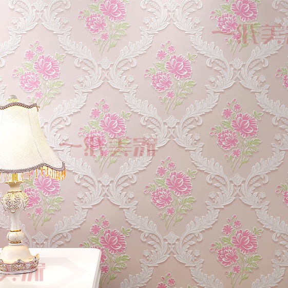 2016 Modern Pink Floral Wallpaper Non-woven Background Wall paper Rolls Wallpapers 3D For Bedroom Living Room Home Decoration