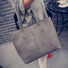women bag 2016 fashion women leather handbag brief shoulder bags gray /black large capacity luxury handbags women bags designer
