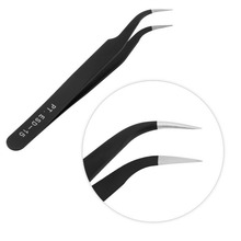 2pcs High Quality Steel Curved Straight Tweezers Makeup Eyelash False Eyelashes Extension Eye Lashes Styling Tool