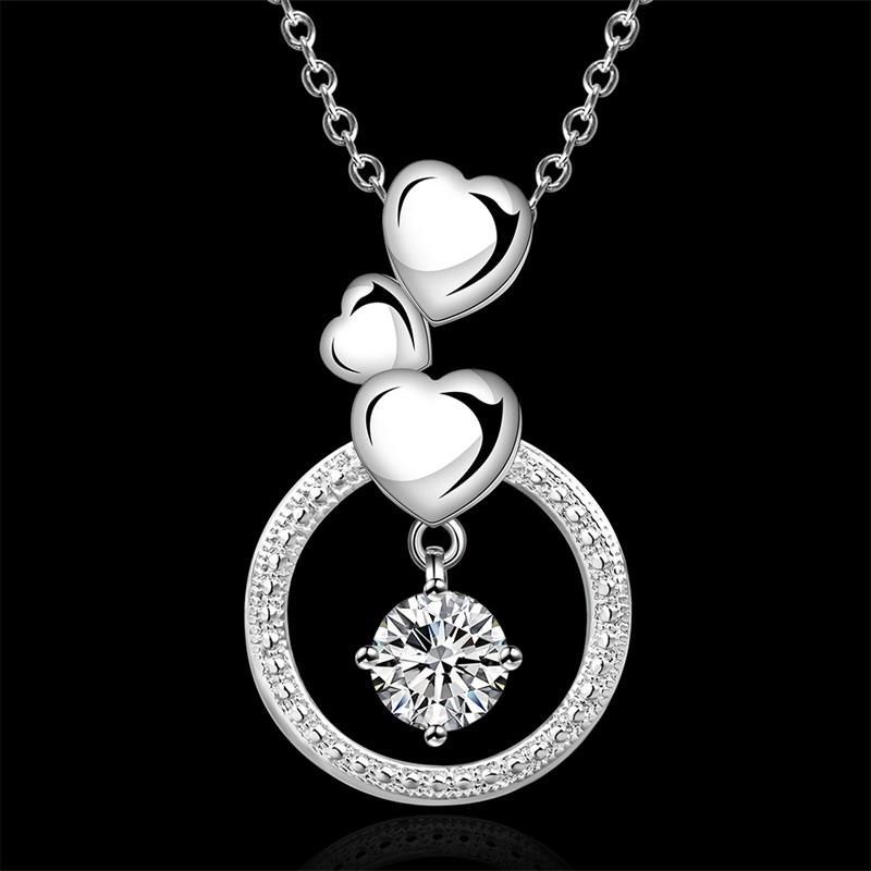 New necklace cute charms high quality silver Plated charms for women lady wedding jewelry crystal necklace