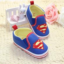 New hot Baby Toddler Boy Kids Superman Canvas Crib Casual Shoes PreWalker Sneaker Comfy free shipping